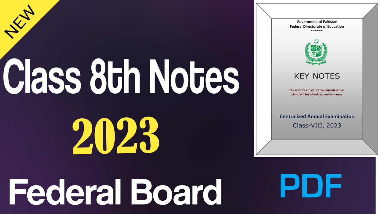 Class 8th Notes for FDE Exams 2024